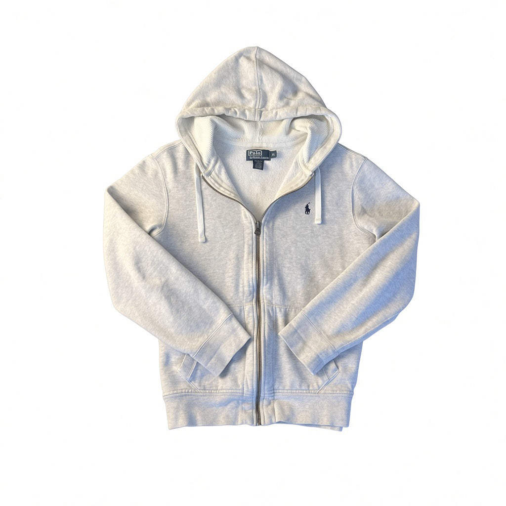 Grey Polo Ralph Lauren Zip Up Hoodie Size XL