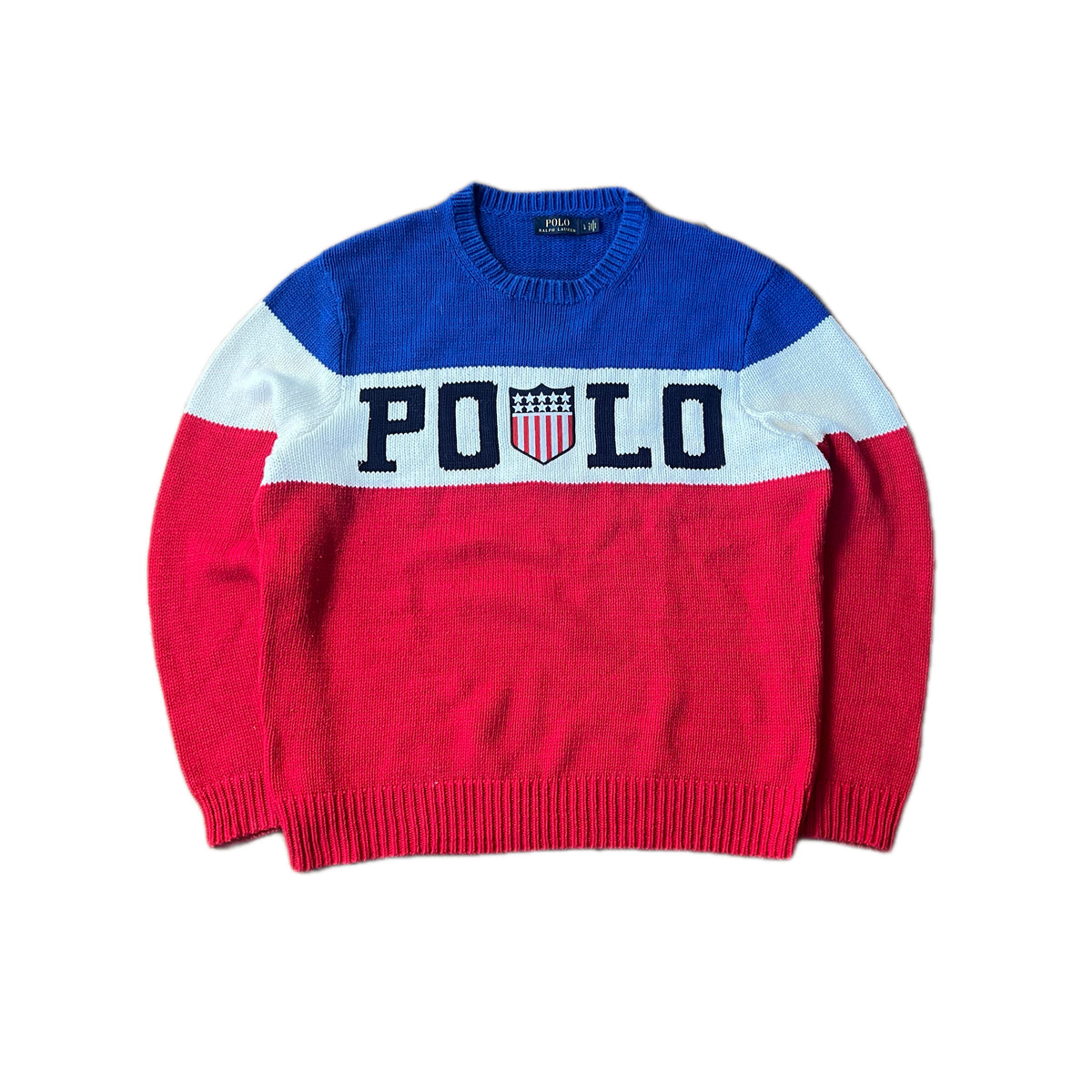 Polo Ralph Lauren Chariots of Fire USA Flag Logo Knit Jumper Size L