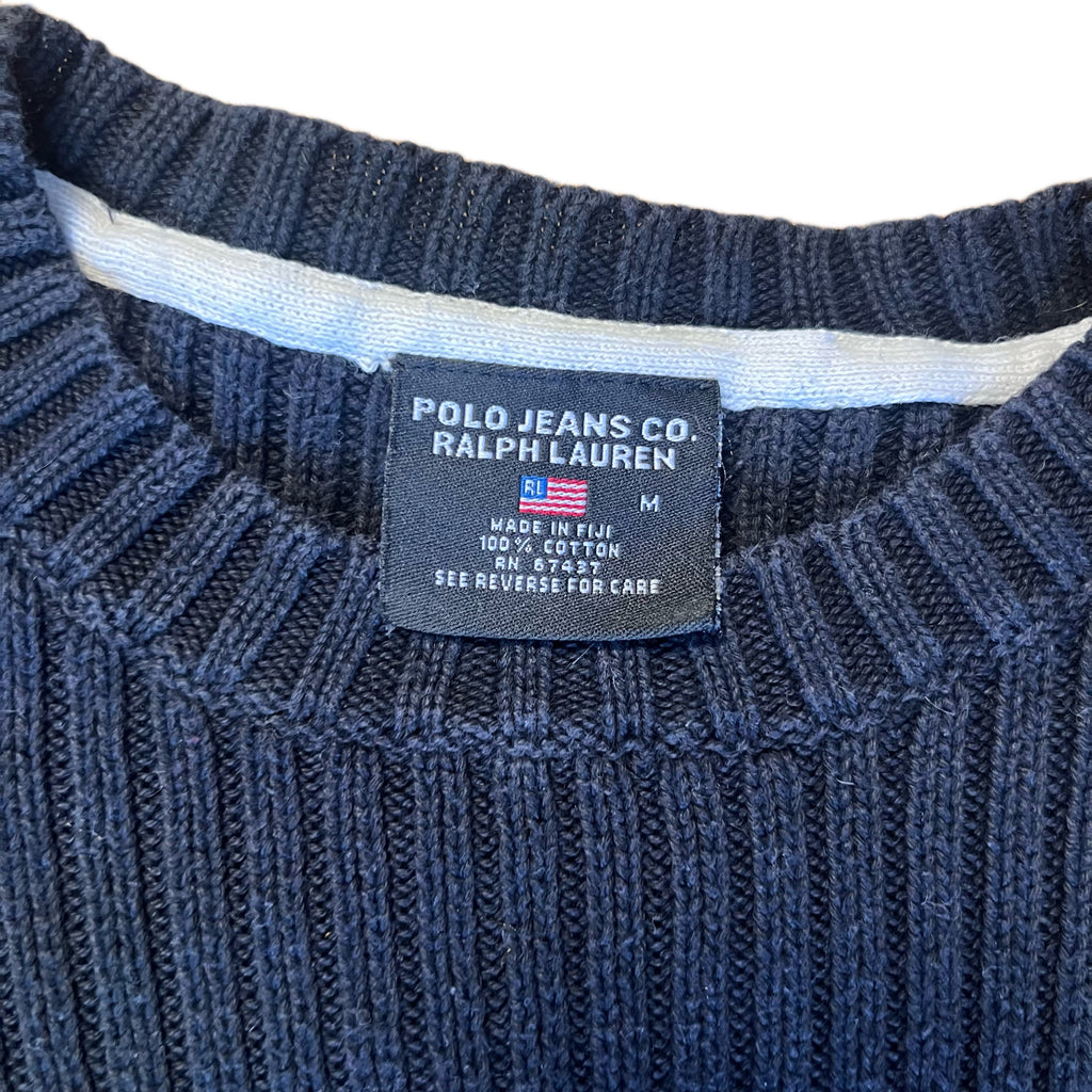 Black Polo Jeans Ralph Lauren USA Flag Knitted Sweater