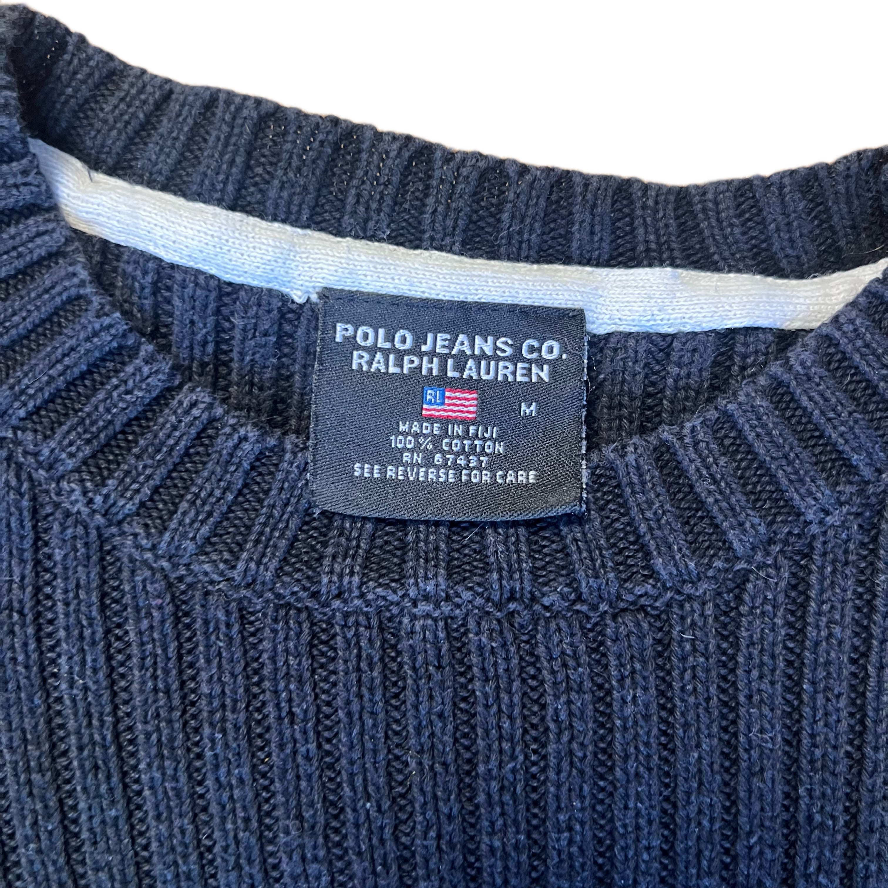 Black Polo Jeans Ralph Lauren USA Flag Knitted Sweater