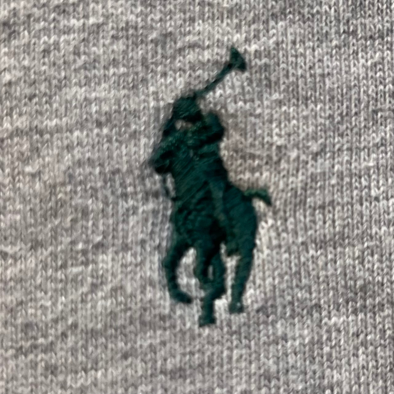 Ralph Lauren Grey Full-Zip Hoodie - Waffle Lined Hood & Green Badge