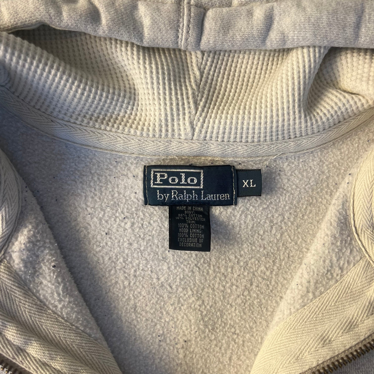 Grey Polo Ralph Lauren Zip Up Hoodie Size XL