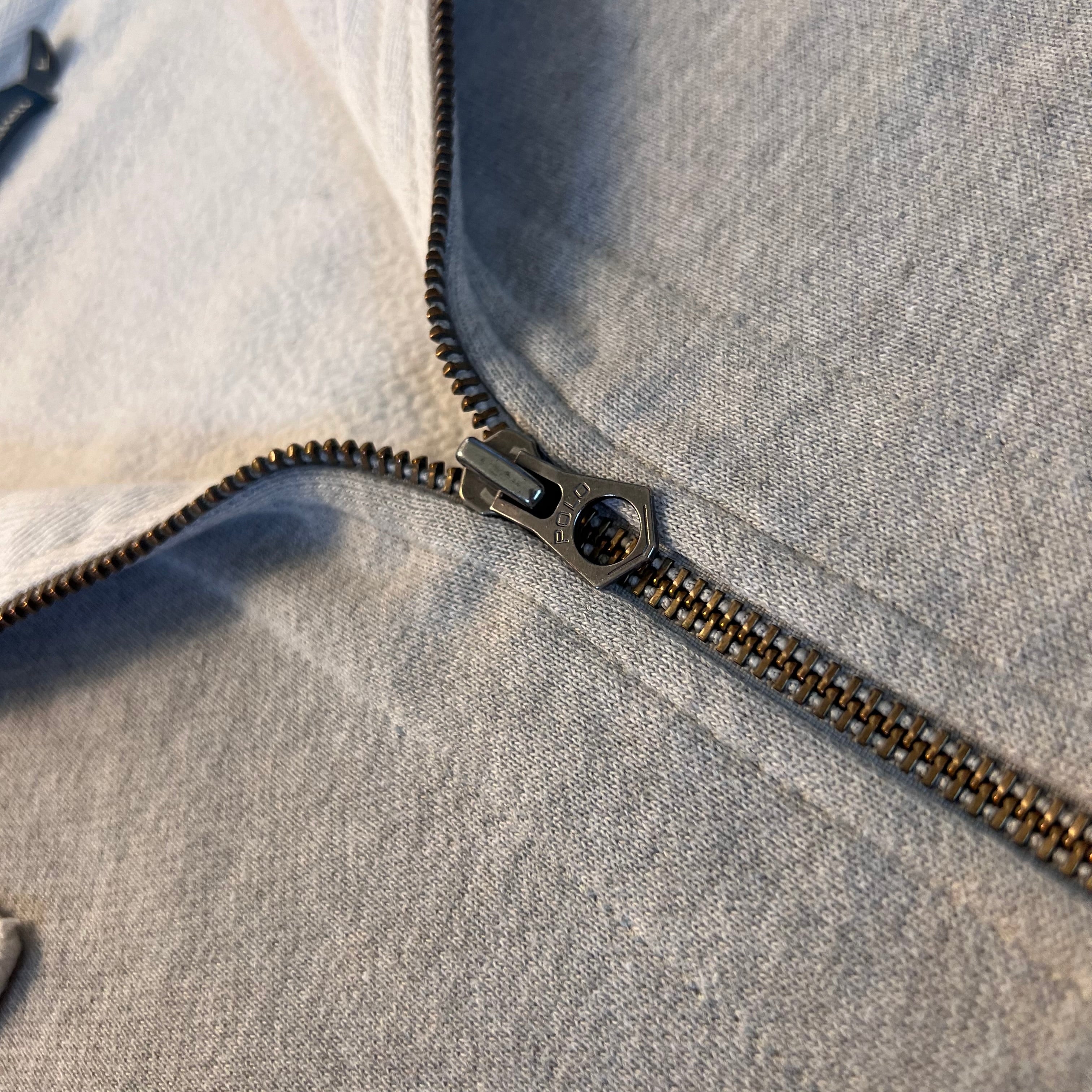 Grey Ralph Lauren Red Badge Zip Up Hoodie