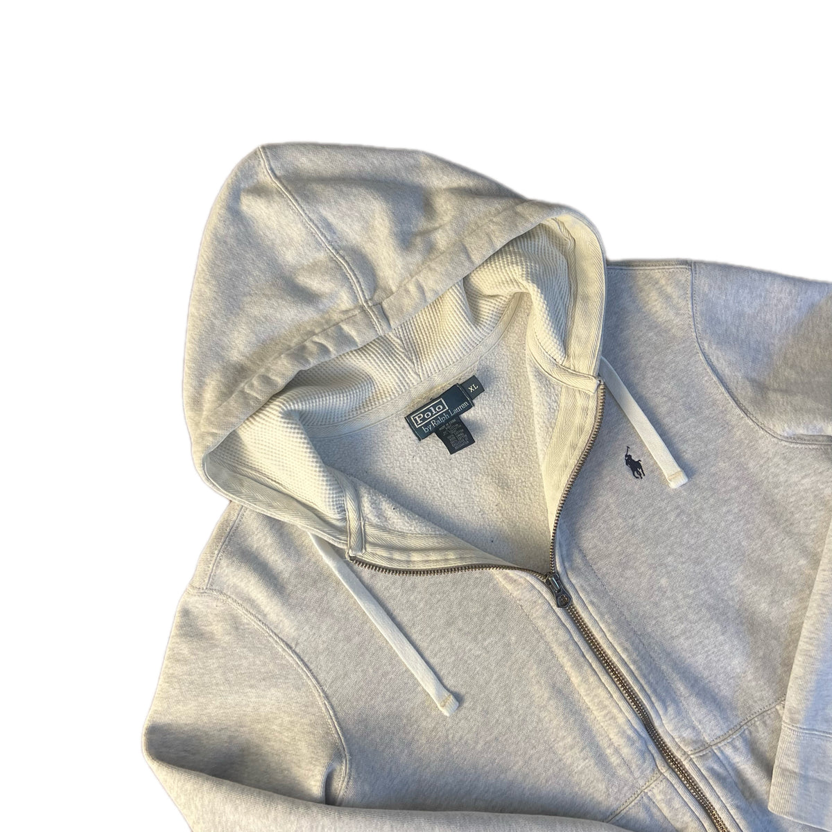 Grey Polo Ralph Lauren Zip Up Hoodie Size XL