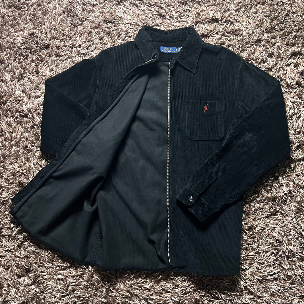 Black Ralph Lauren Zip Up Corduroy Overshirt