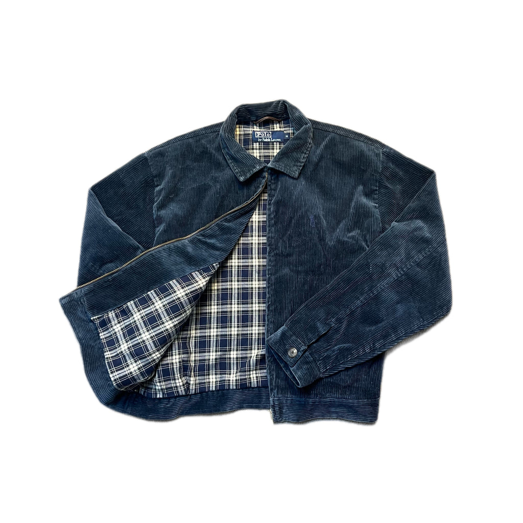 Women’s Light Navy Polo Ralph Lauren Wynton Corduroy Zip Up Jacket