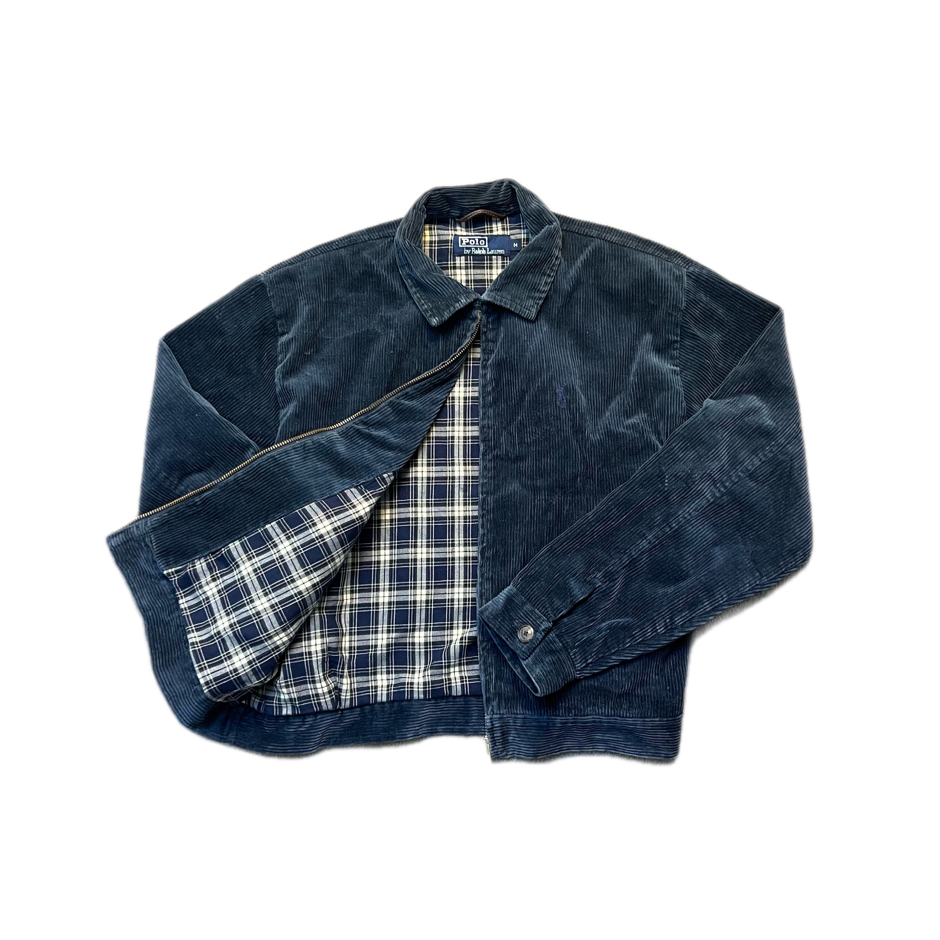 Women’s Light Navy Polo Ralph Lauren Wynton Corduroy Zip Up Jacket