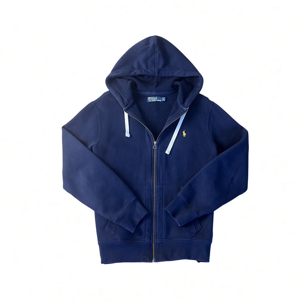 Navy Polo Ralph Lauren Zip Up Hoodie Size L