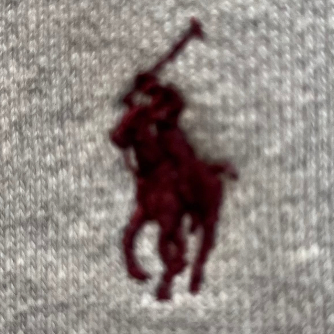 Ralph Lauren Grey Full-Zip Hoodie - Waffle Lined Hood & Red Badge